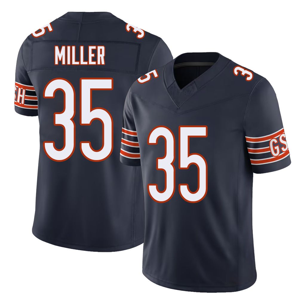 Chicago #35 Scott Football V Neck Short Sleeve Navy Jersey Miller For Men Youth Women Gift