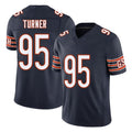 Chicago #95 Shemar Football V Neck Short Sleeve Navy Jersey Turner For Men Youth Women Gift