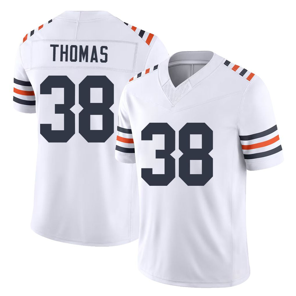 Chicago #38 Skyler Football V Neck Short Sleeve White Jersey Thomas For Men Youth Women Gift