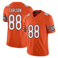 Chicago #88 Stephen Football V Neck Short Sleeve Orange Jersey Carlson For Men Youth Women Gift