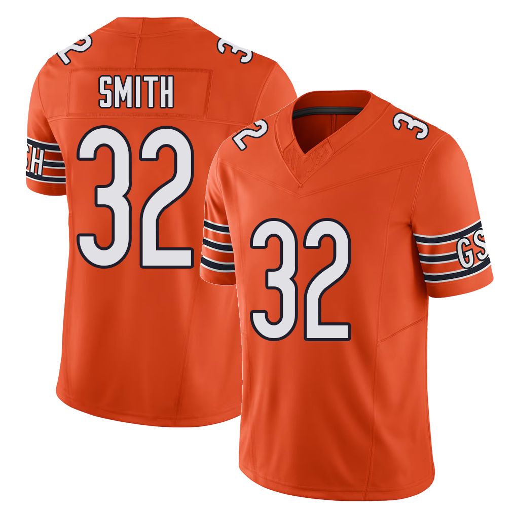 Chicago #32 Terell Football V Neck Short Sleeve Orange Jersey Smith For Men Youth Women Gift