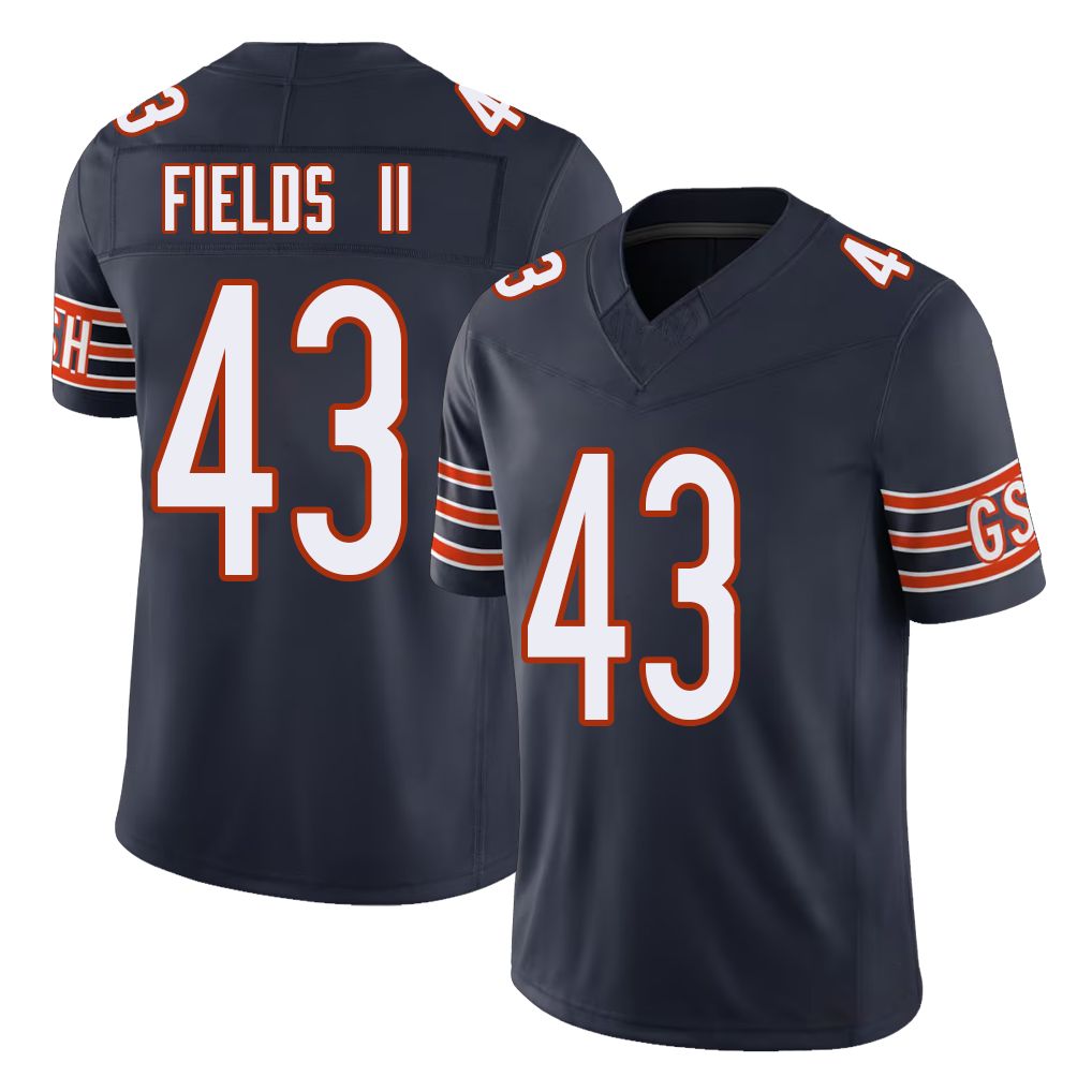 Chicago #43 Tony Football V Neck Short Sleeve Navy Jersey Fields II For Men Youth Women Gift