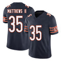 Chicago #35 Wayne Football V Neck Short Sleeve Navy Jersey Matthews II For Men Youth Women Gift