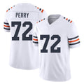 Chicago #72 William Football V Neck Short Sleeve White Jersey Perry For Men Youth Women Gift
