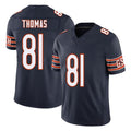 Chicago #81 Zavion Football V Neck Short Sleeve Navy Jersey Thomas For Men Youth Women Gift