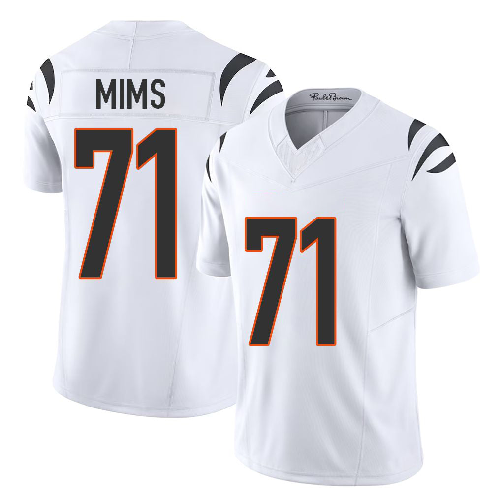 Cincinnati #71 Mims Player Football V Neck Short Sleeve White Jersey Amarius For Men Youth Women Gift