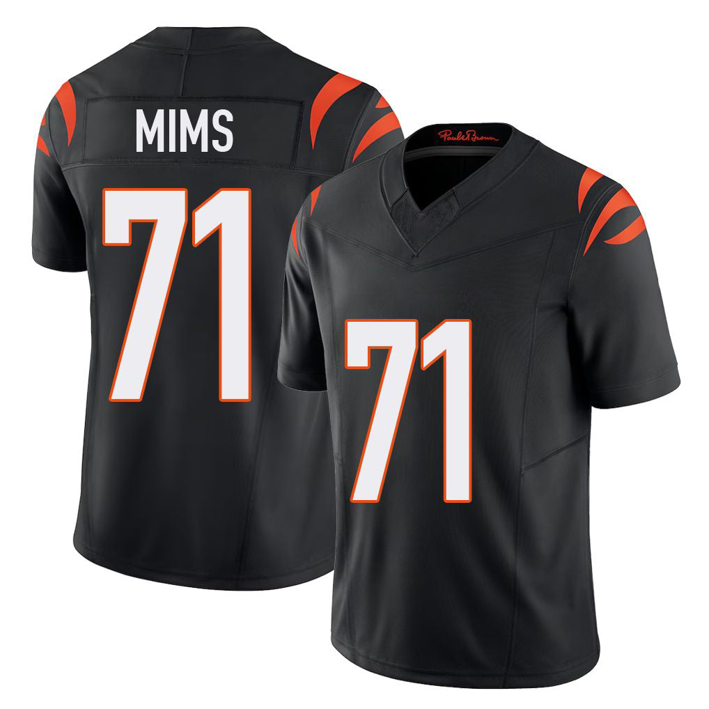 Cincinnati #71 Mims Player Football V Neck Short Sleeve black Jersey Amarius For Men Youth Women Gift
