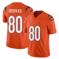 Cincinnati #80 Iosivas Player Football V Neck Short Sleeve Orange Jersey Andrei For Men Youth Women Gift