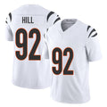 Cincinnati #92 Hill Player Football V Neck Short Sleeve White Jersey B.J. For Men Youth Women Gift