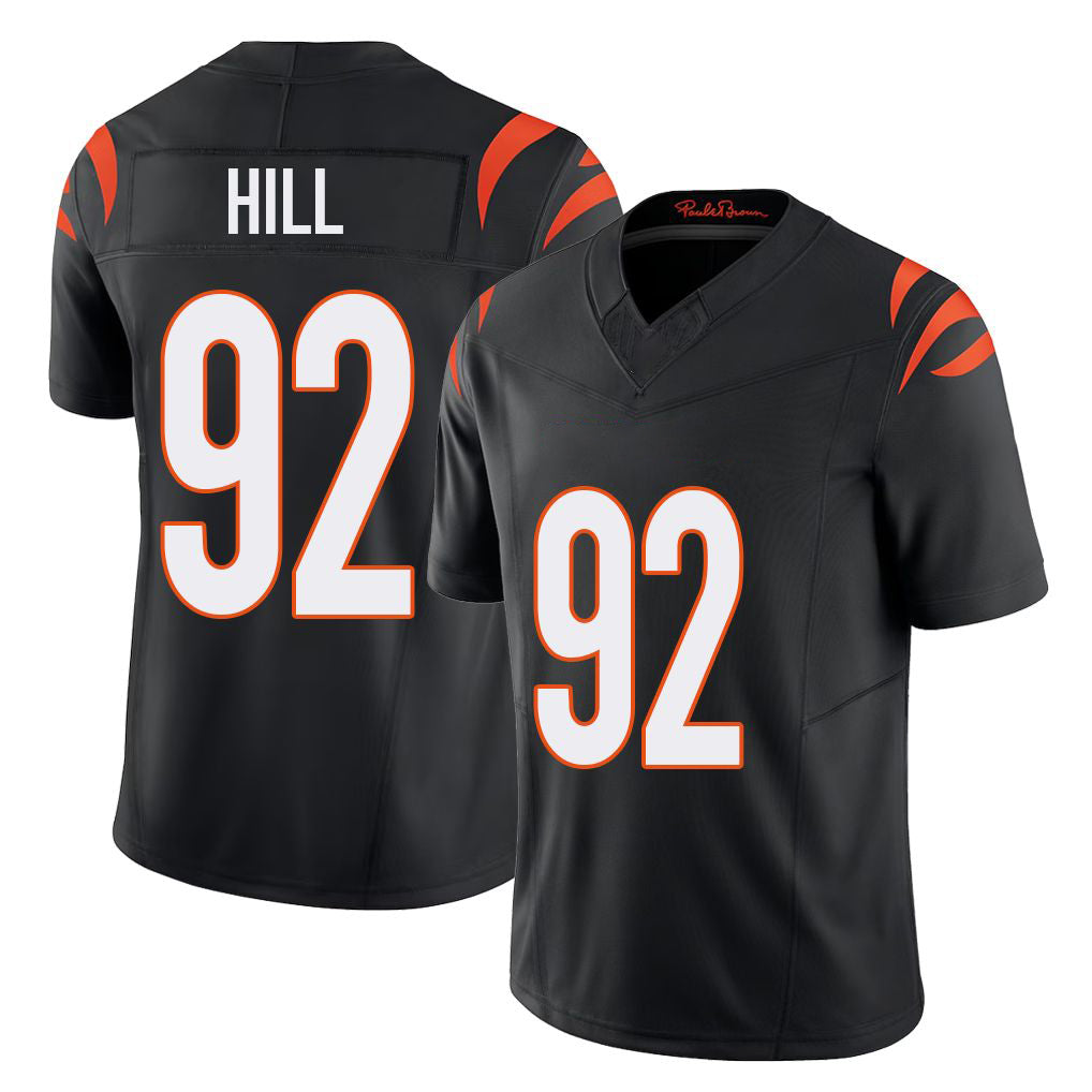 Cincinnati #92 Hill Player Football V Neck Short Sleeve black Jersey B.J. For Men Youth Women Gift