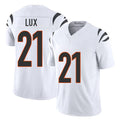 Cincinnati #21 Lux Player Football V Neck Short Sleeve White Jersey Bralyn For Men Youth Women Gift