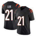 Cincinnati #21 Lux Player Football V Neck Short Sleeve black Jersey Bralyn For Men Youth Women Gift