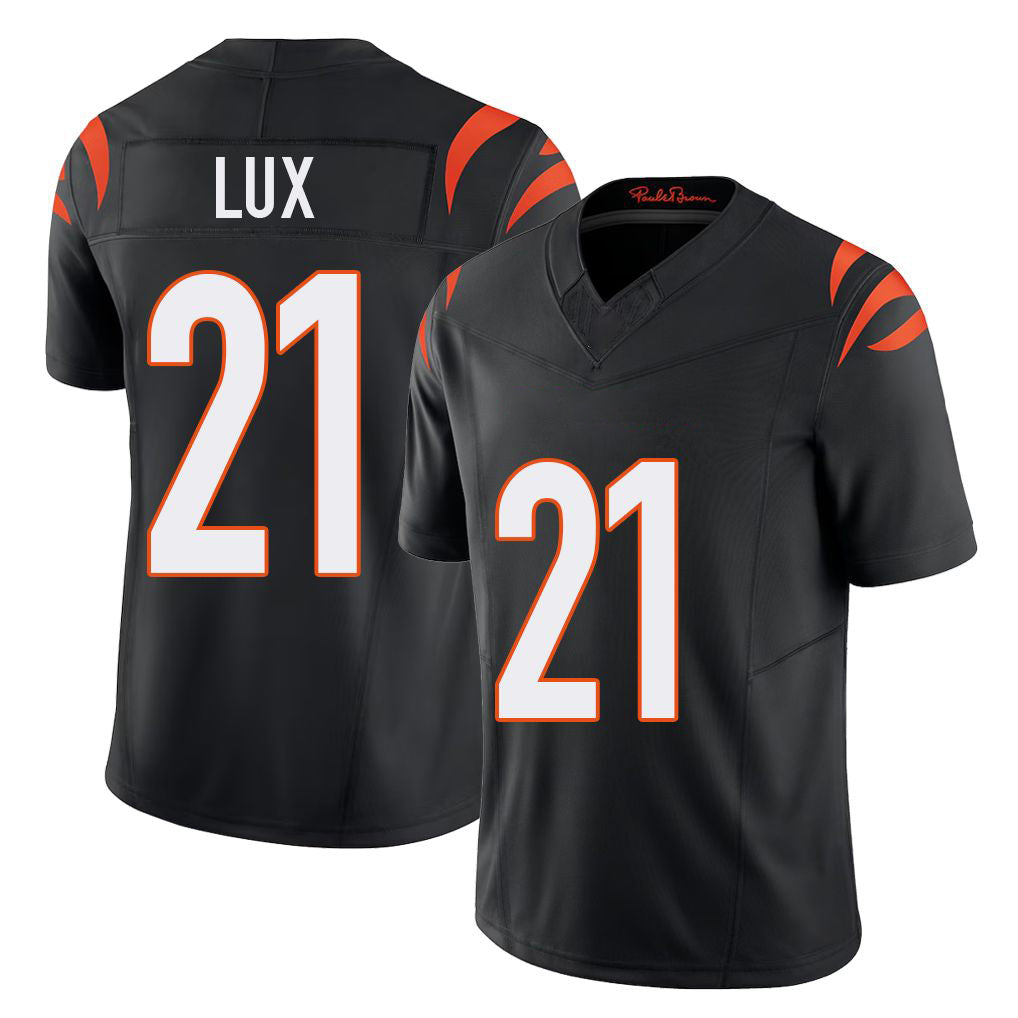 Cincinnati #21 Lux Player Football V Neck Short Sleeve black Jersey Bralyn For Men Youth Women Gift