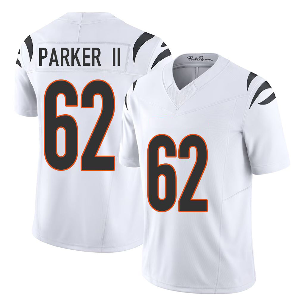 Cincinnati #62 Parker II Player Football V Neck Short Sleeve White Jersey Brian For Men Youth Women Gift