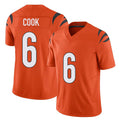 Cincinnati #6 Cook Player Football V Neck Short Sleeve Orange Jersey Bryan For Men Youth Women Gift