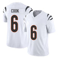 Cincinnati #6 Cook Player Football V Neck Short Sleeve White Jersey Bryan For Men Youth Women Gift