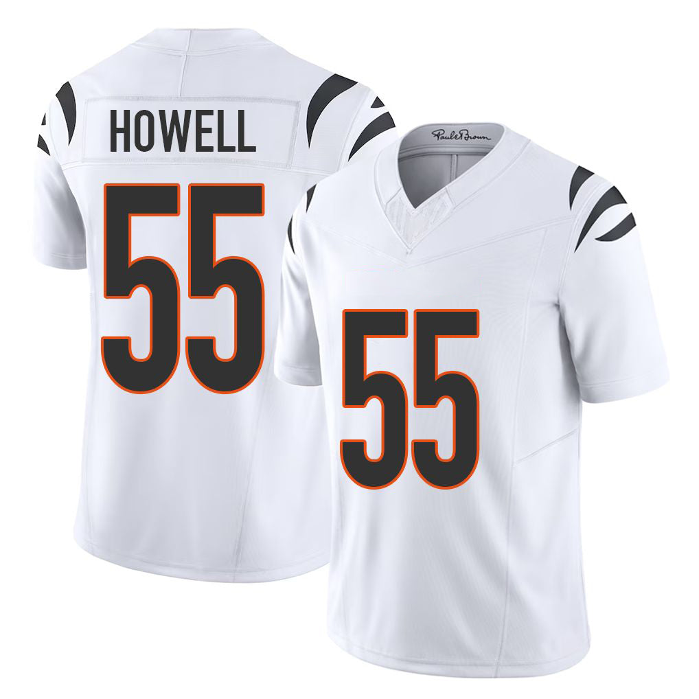 Cincinnati #55 Howell Player Football V Neck Short Sleeve White Jersey Cashius For Men Youth Women Gift