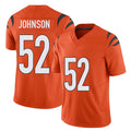 Cincinnati #52 Johnson Player Football V Neck Short Sleeve Orange Jersey Cedric For Men Youth Women Gift