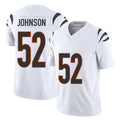 Cincinnati #52 Johnson Player Football V Neck Short Sleeve White Jersey Cedric For Men Youth Women Gift
