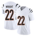 Cincinnati #22 Wright Player Football V Neck Short Sleeve White Jersey Ceyair For Men Youth Women Gift