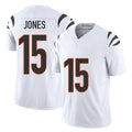 Cincinnati #15 Jones Player Football V Neck Short Sleeve White Jersey Charlie For Men Youth Women Gift