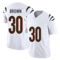 Cincinnati #30 Brown Player Football V Neck Short Sleeve White Jersey Chase For Men Youth Women Gift