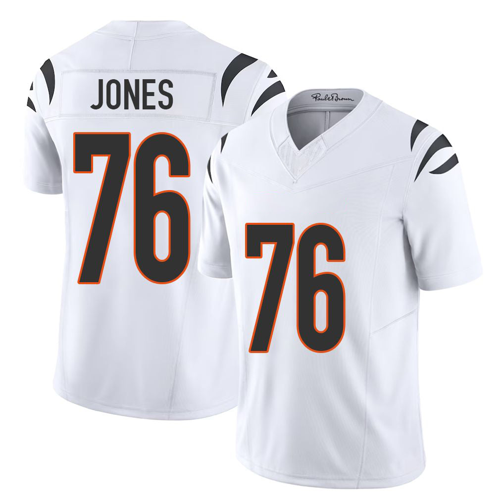 Cincinnati #76 Jones Player Football V Neck Short Sleeve White Jersey Christian For Men Youth Women Gift