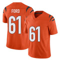 Cincinnati #61 Ford Player Football V Neck Short Sleeve Orange Jersey Cody For Men Youth Women Gift
