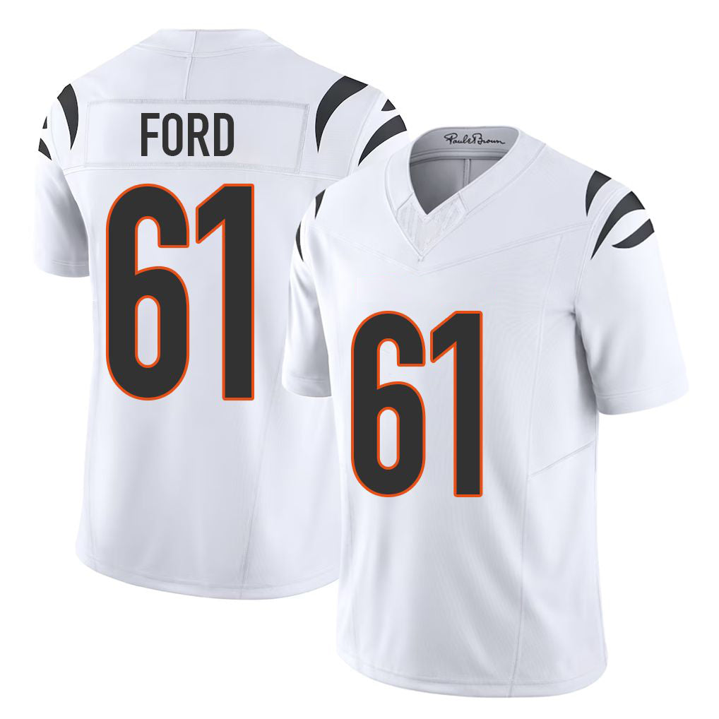 Cincinnati #61 Ford Player Football V Neck Short Sleeve White Jersey Cody For Men Youth Women Gift