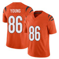Cincinnati #86 Young Player Football V Neck Short Sleeve Orange Jersey Colbie For Men Youth Women Gift