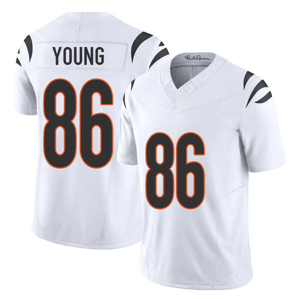 Cincinnati #86 Young Player Football V Neck Short Sleeve White Jersey Colbie For Men Youth Women Gift