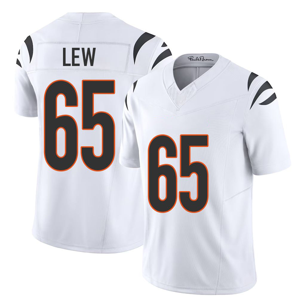 Cincinnati #65 Lew Player Football V Neck Short Sleeve White Jersey Connor For Men Youth Women Gift