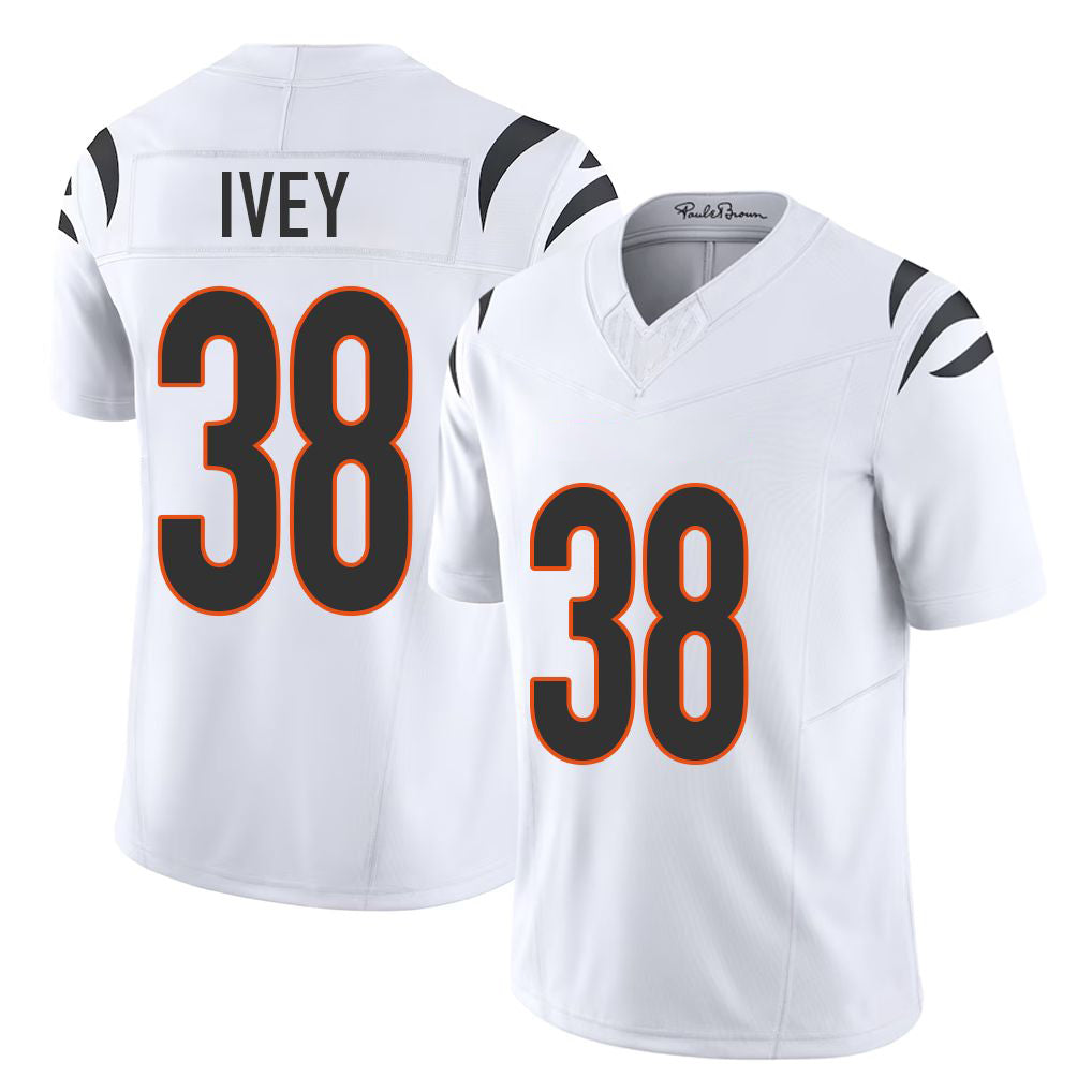 Cincinnati #38 Ivey Player Football V Neck Short Sleeve White Jersey D.J. For Men Youth Women Gift