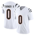 Cincinnati #0 Turner II Player Football V Neck Short Sleeve White Jersey DJ For Men Youth Women Gift