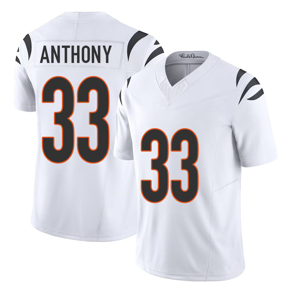 Cincinnati #33 Anthony Player Football V Neck Short Sleeve White Jersey Daijahn For Men Youth Women Gift