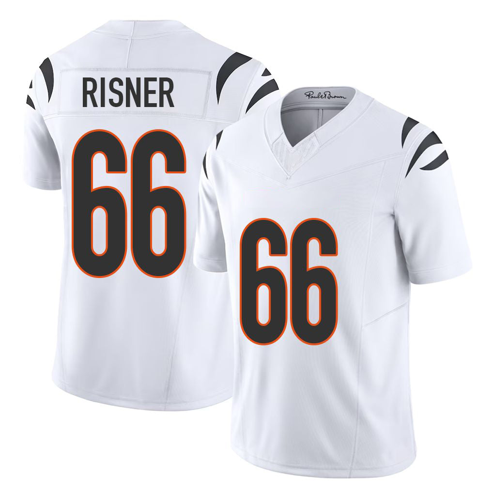 Cincinnati #66 Risner Player Football V Neck Short Sleeve White Jersey Dalton For Men Youth Women Gift