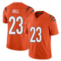 Cincinnati #23 Hill Player Football V Neck Short Sleeve Orange Jersey Daxton For Men Youth Women Gift