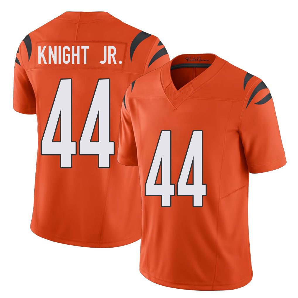 Cincinnati #44 Knight Jr. Player Football V Neck Short Sleeve Orange Jersey Demetrius For Men Youth Women Gift