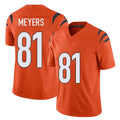 Cincinnati #81 Meyers Player Football V Neck Short Sleeve Orange Jersey Dohnte For Men Youth Women Gift