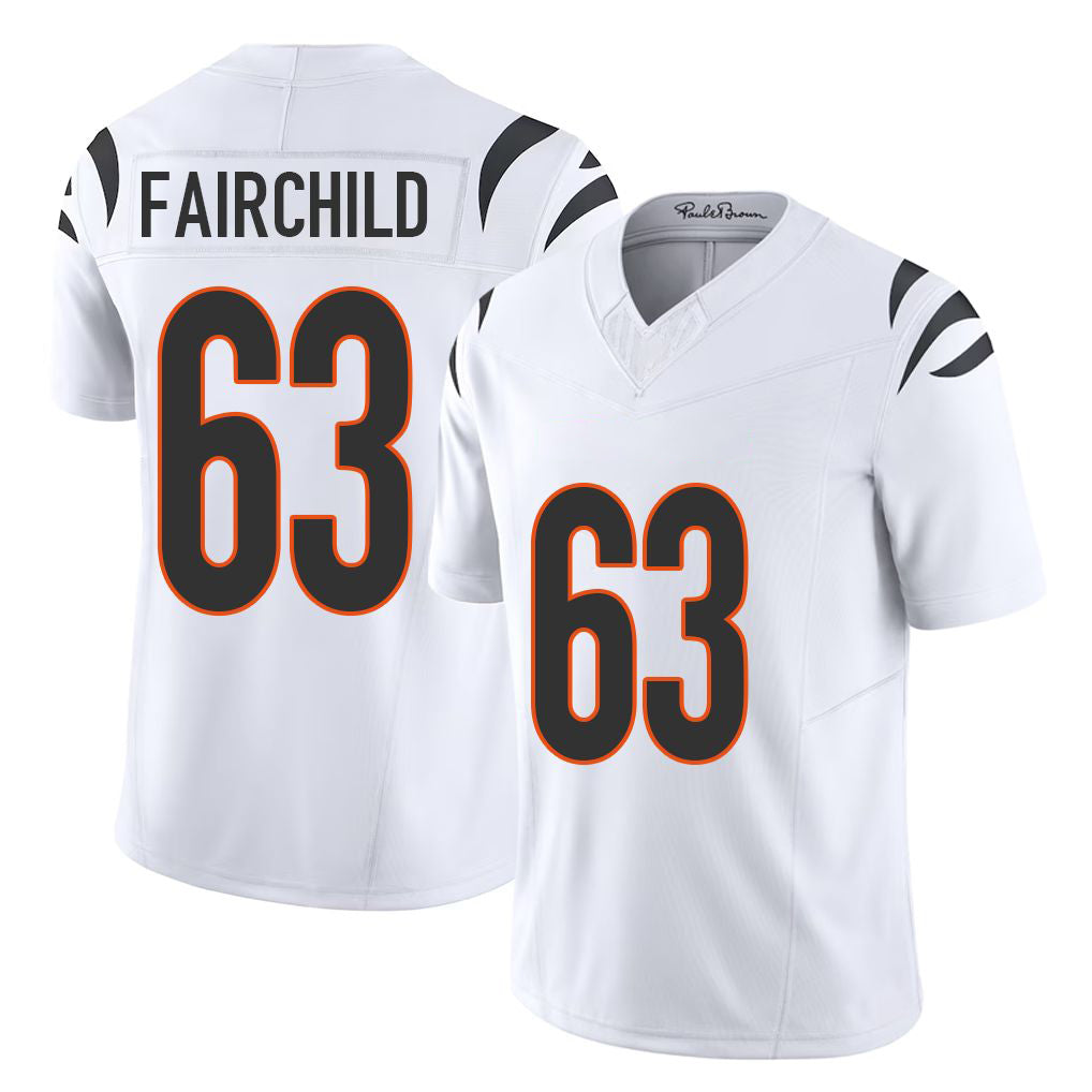 Cincinnati #63 Fairchild Player Football V Neck Short Sleeve White Jersey Dylan For Men Youth Women Gift
