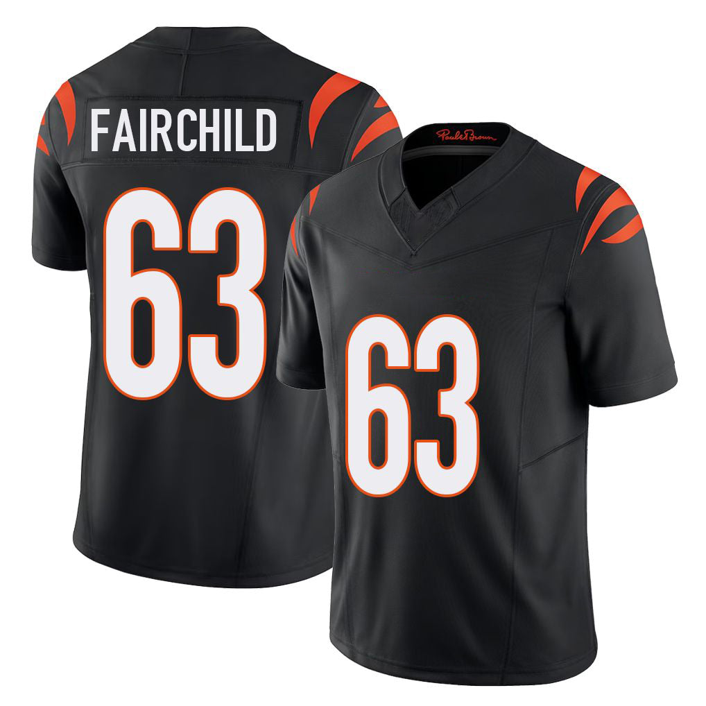 Cincinnati #63 Fairchild Player Football V Neck Short Sleeve black Jersey Dylan For Men Youth Women Gift