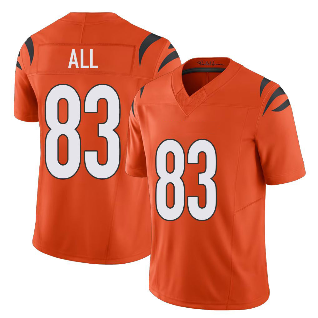 Cincinnati #83 All Player Football V Neck Short Sleeve Orange Jersey Erick For Men Youth Women Gift