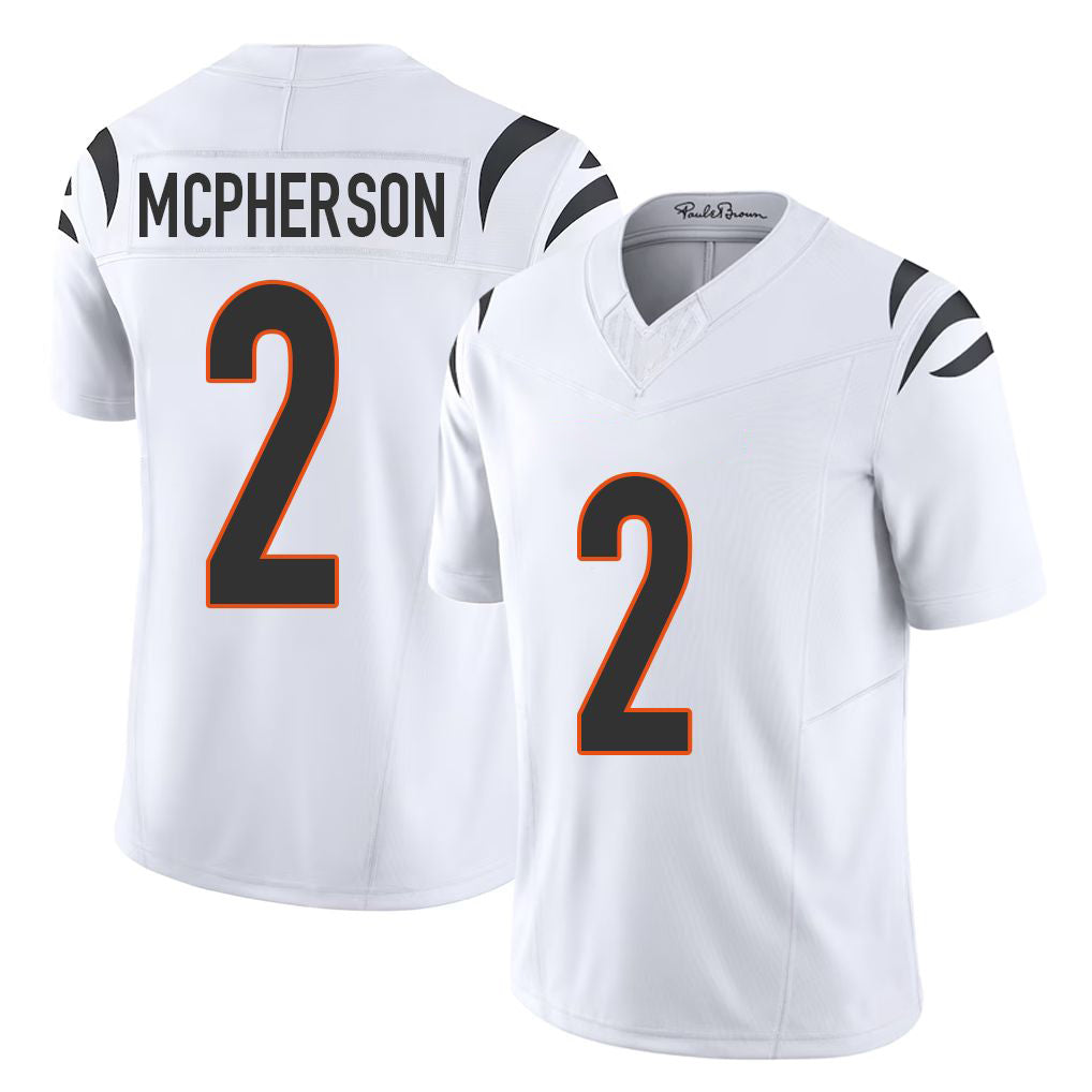 Cincinnati #2 McPherson Player Football V Neck Short Sleeve White Jersey Evan For Men Youth Women Gift