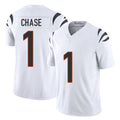 Cincinnati #1 Chase Player Football V Neck Short Sleeve White Jersey Ja'Marr For Men Youth Women Gift