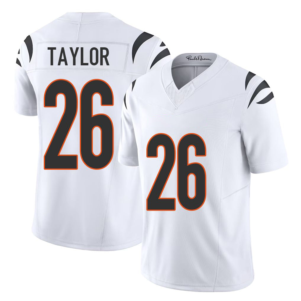 Cincinnati #26 Taylor Player Football V Neck Short Sleeve White Jersey Ja'Sir For Men Youth Women Gift