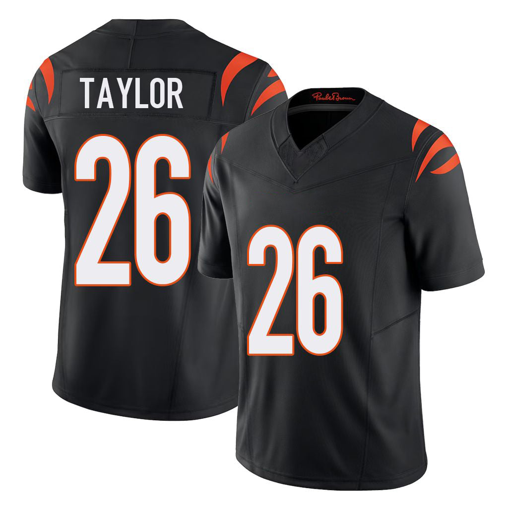 Cincinnati #26 Taylor Player Football V Neck Short Sleeve black Jersey Ja'Sir For Men Youth Women Gift