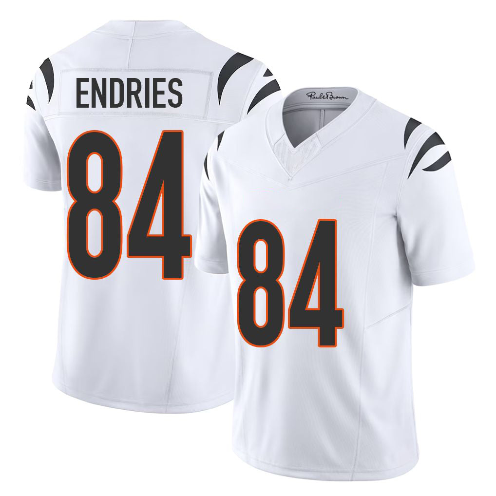 Cincinnati #84 Endries Player Football V Neck Short Sleeve White Jersey Jack For Men Youth Women Gift