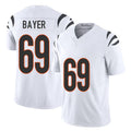 Cincinnati #69 Bayer Player Football V Neck Short Sleeve White Jersey Jacob For Men Youth Women Gift