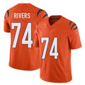 Cincinnati #74 Rivers Player Football V Neck Short Sleeve Orange Jersey Jalen For Men Youth Women Gift