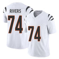 Cincinnati #74 Rivers Player Football V Neck Short Sleeve White Jersey Jalen For Men Youth Women Gift